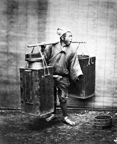 Japanese Water Carrier by Japanese Photographer